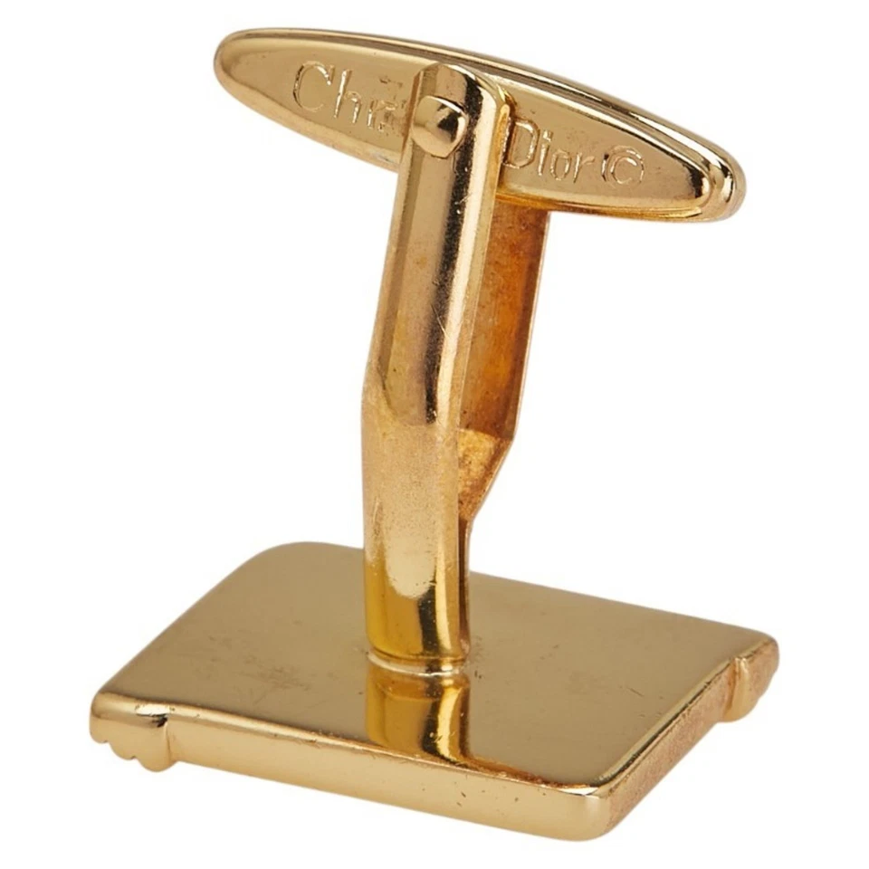 Gemelos Christian Dior Logo Dior, plástico chapado en oro y plata, para hombre Foto 4 de 4