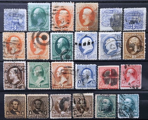 US Stamp Collection 1869-1890 Lot of 24 Scott # 114/226 Used