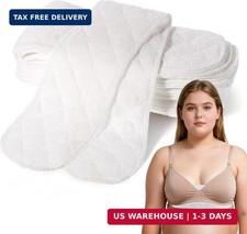 10pc Cotton Bra Liners Washable Under Breast Sweat Pads Reusable Absorbent FAST