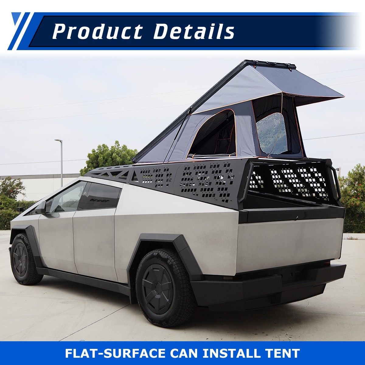 Heavy Steel Full-Frame Bed Rack Kit Roof Cargo Racks For 2024+ Tesla Cybertruck