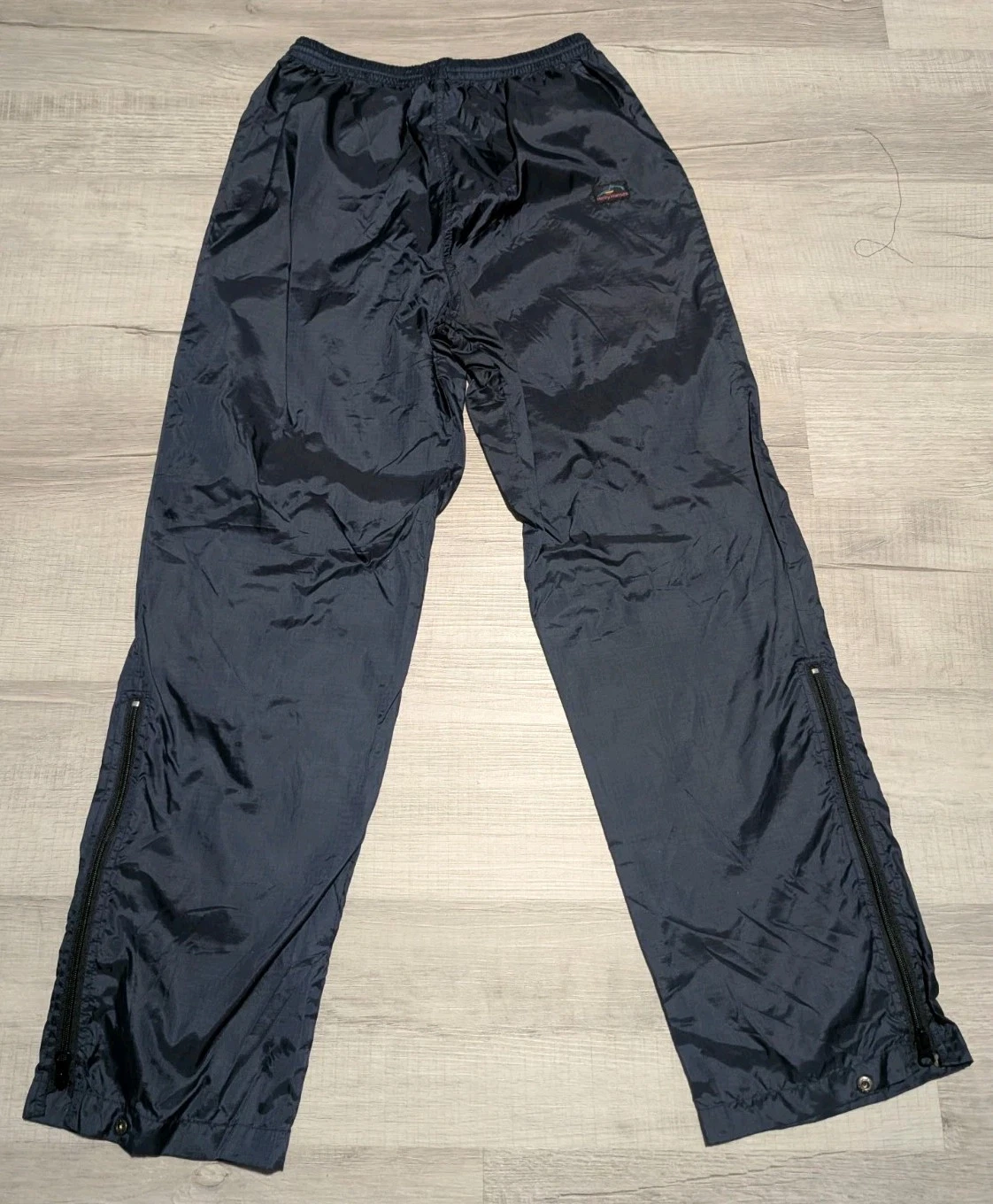Vintage Helly Hansen Pants Ankle Zip Snap Windbreaker Nylon Sz M Navy Outer