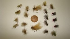 (20) Adult Caddis Dry Fly Assortment Sizes #18 -thru- #10 Eastern/Western [A171]