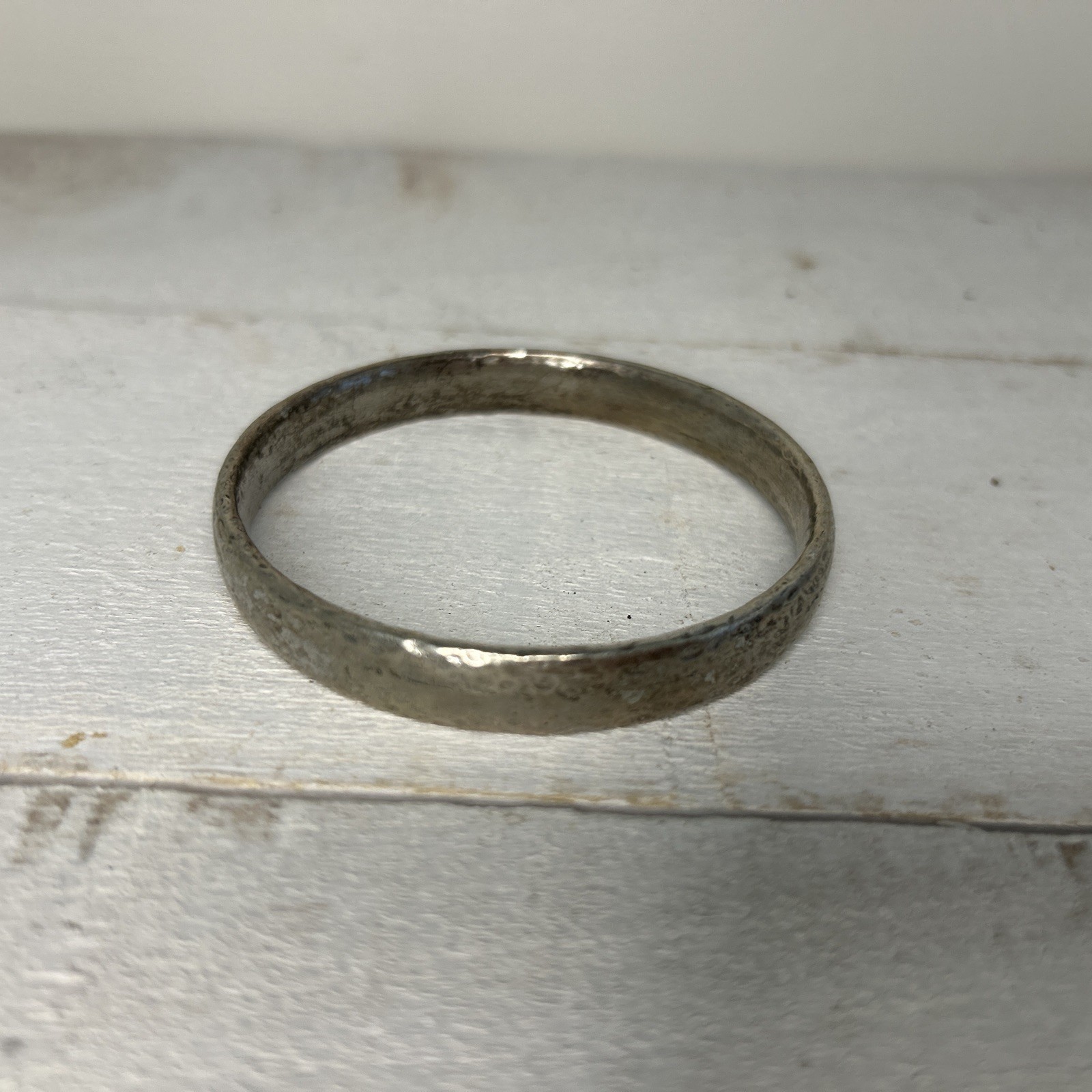 Hammered Bangle Bracelet Silver - image 1