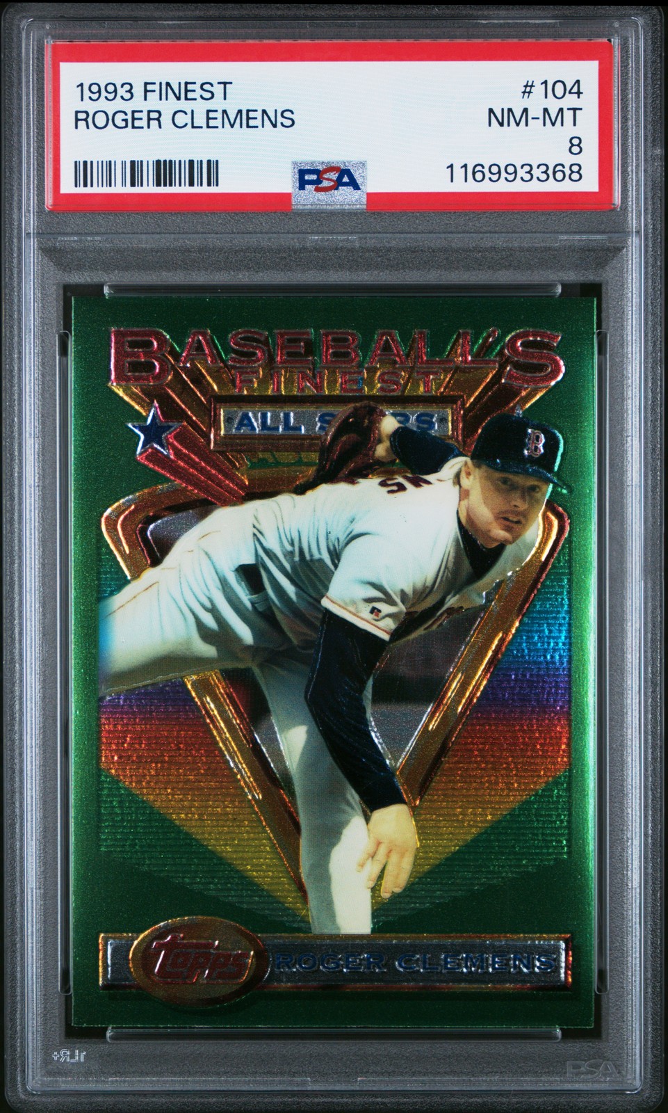 1993 TOPPS FINEST #104 ROGER CLEMENS PSA 8