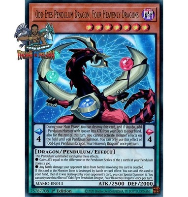 Yugioh! 1x Odd-Eyes Pendulum Dragon, Four Heavenly Dragons MAMO-EN013 Ultra Rare