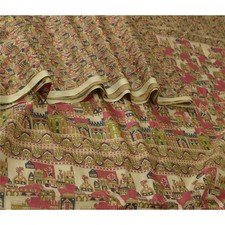 Sanskriti Vintage Sarees Multi Indian Sari 100 Pure Silk Printed Craft Fabric