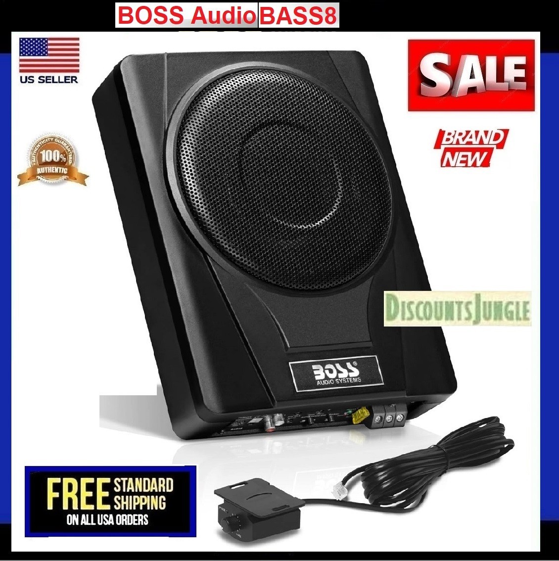 Boss BASS8 8 Inch 800w Under Seat Powered Truck & Car Subwoo