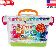 Complete Tie Dye Party Tub - 18 Bottles  Supplies - Create Basics Craft Kit