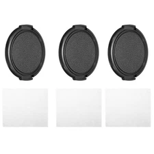 55mm Lens Cap, 3 Pack Sides Pinch Snap Camera Lens Cover for Front Lens