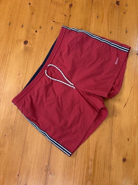 Men Gant Shorts Red Polyester M