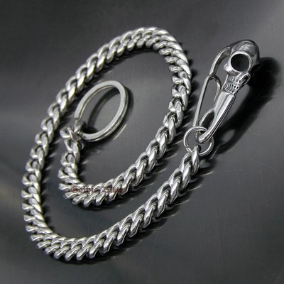 Heavy Skull Clasp Anti-Lost Keychain Firm Secure Miami Cuban Wallet/Key Chain