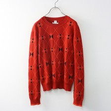 Excellent condition 2020AW Hermes 100 cashmere argyle pattern jacquard crew...