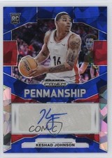 2024 Panini Prizm Draft Picks Penmanship Blue Ice 32/75 Keshad Johnson Auto 13ql