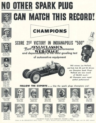 1951 INDY 500 CHAMPIONS AUTO RACING 11x14 POSTER LEE WALLARD, WILBUR SHAW, MEYER