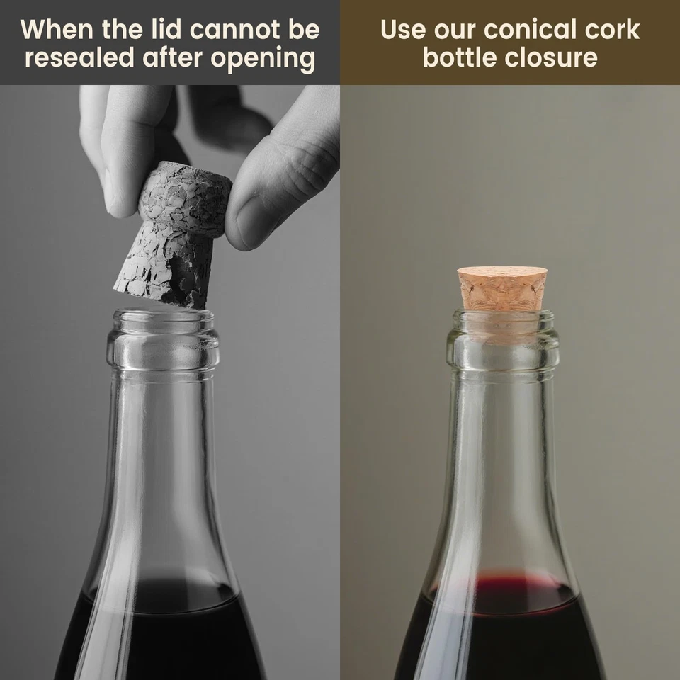 6 Tamaños Corchos para Botellas, Tapones para Botellas de Corcho Natural para Vino y Cerveza (30 Piezas) -... Foto 4 de 4