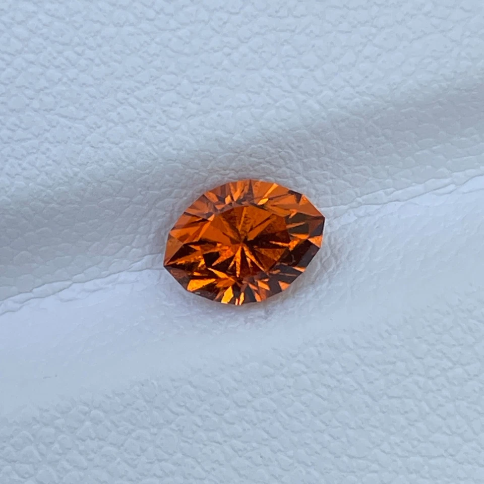 Natural Orange Precision Marquise Hessonite Garnet 1.24 Cts Engagement Ring Gem - Image 4 of 4