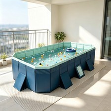 Neu Schwimmbad Pool Schwimmbecken Swimming Gartenpool Aufstellpool Rechteck