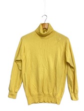 ISSEY MIYAKE Knit Sweater Lightweight Size M, Wool, Yellowish-White, Solid Col