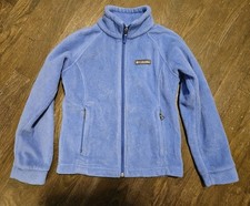 Columbia Kids Youth Girls Full Zip Fleece Jacket Sweater Sz Small 7/8 Warm Soft