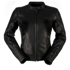 Ladies Furygan Leather Motorcycle Jacket Shana Black Casual Womens Motorbike D3O