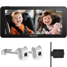 6.86'' Dual Car Camera Baby Monitor, 1080P Baby Car Camera with IR Night Visi...