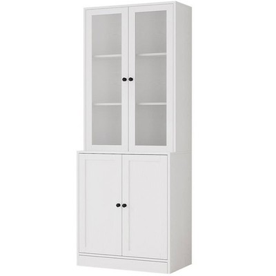 Bücherregal mit Glastür XFT-001, 39,3 x 61,4 x 183 cm, weiß - A