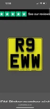 Private Number Plate Cherished “ R9 “ Dateless 5 digit short number plate 2X3