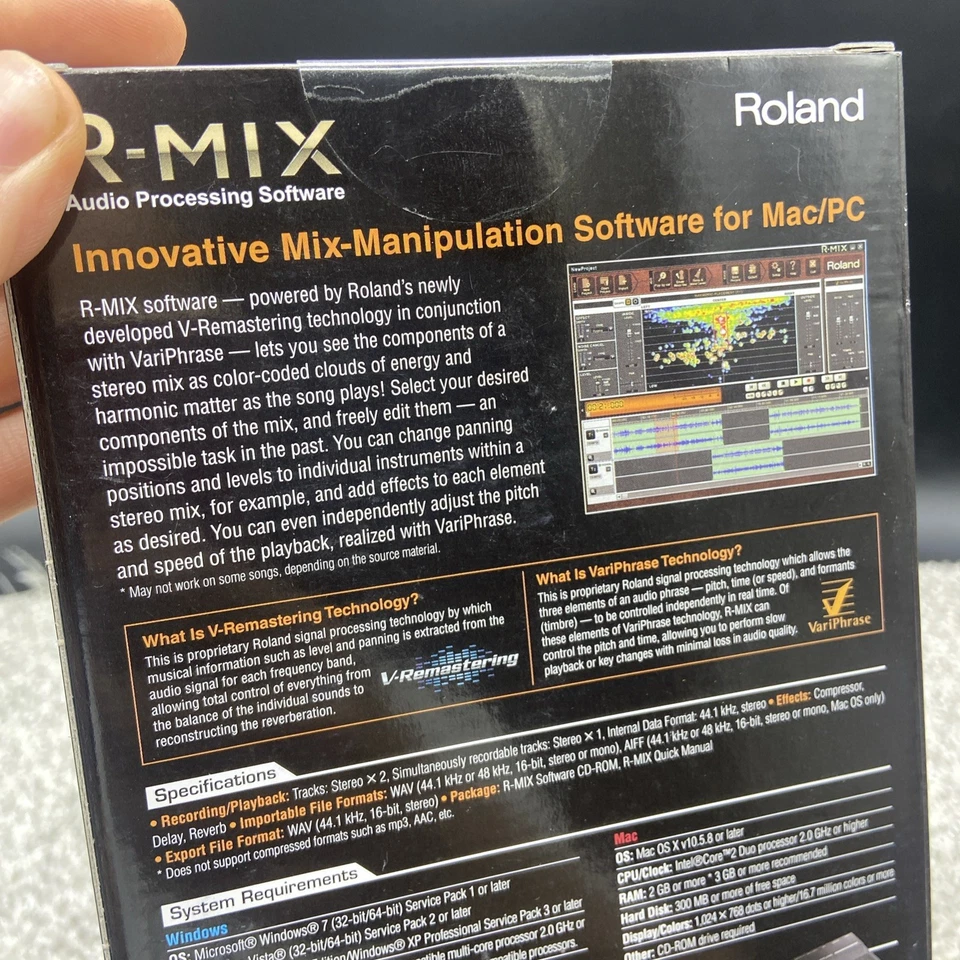Roland R-MIX Audio Processing Software CD MAC / Windows Variphrase V-mastering - Image 4 of 4