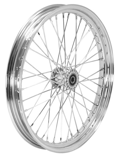 Chrome 21" 40 Spoke Spool Rim Wheel - Harley Springer Fork Custom Chopper 51696