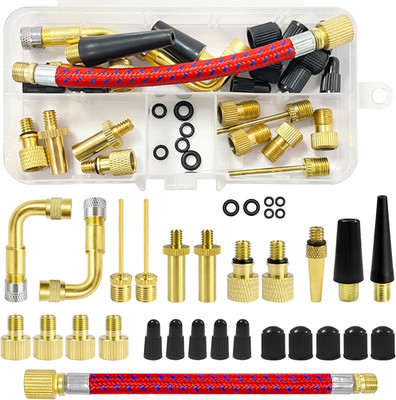 32 Stück Fahrradventil Adapter Set, Universal Ventiladapter Für DV SV AV Französ
