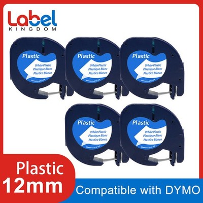 Compatible Dymo LetraTag Refill 91331 12mm White Plastic Label Tape LT-100H 1/2''