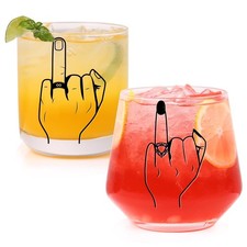 Engagement Gifts for Couple, Ring Finger Wine Whiskey Glass Set,Bride and Gro...