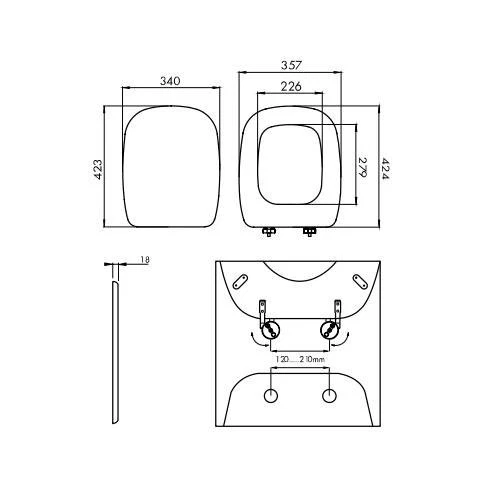 sedile copriwater Fleo Dolomite copri wc tavoletta asse ciambella water vaso - Immagine 2 di 4