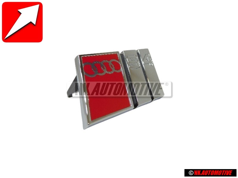 Genuine Audi S4 Front Grill Badge Emblem Chrome Red - 8D0853736C  
