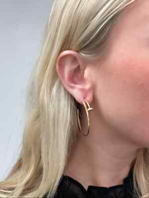 Nail Earrings Women Wedding Jewelry 925 Sterling Silver 18K Gold Plated Hoop