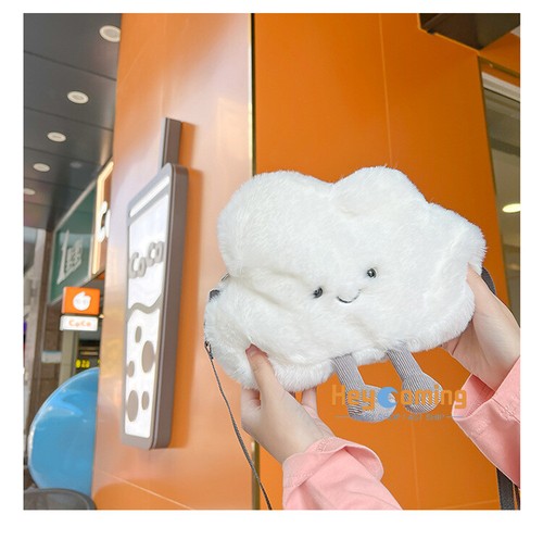 Kawaii Clouds Plush Crossbody Bag Women Shoulder Bag Casual Lolita Handbag Gift - Picture 7 of 16