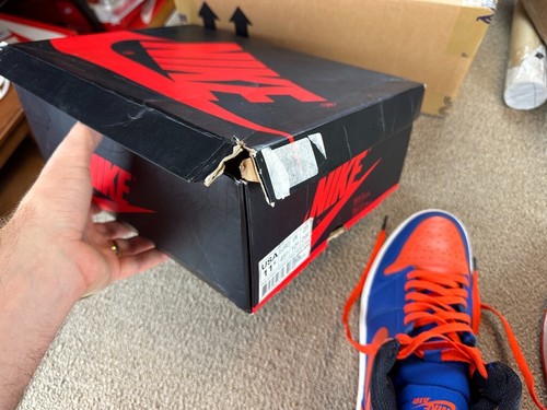 2012 Nike Jordan 1 Knicks High Top Gr. 11 Rep Box Orange Blau Florida Alligatoren - Bild 11 von 12