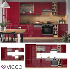 Küchenzeile Küchenblock Einbauküche Fame-Line Landhaus Eiche Weiß 355 cm Vicco