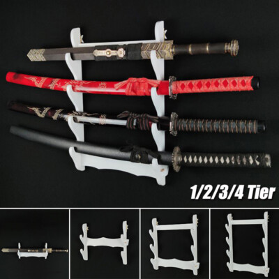 Bambus Schwertständer 3-Tier | Wandhalterung Für Samurai-Schwerter | Katana, Wakizashi & Tanto