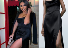  ZARA LONG BLACK DRESS CAMISOLE DRESS WITH SLIT SIZE XS NEW