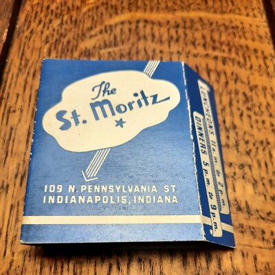 Vintage Cigarette Adverap Matchbox Holder The St Moritz Hotel 1920s