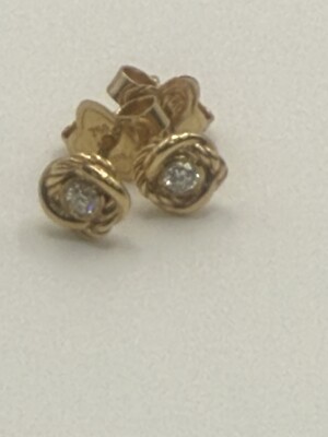 David Yurman Infinity Earrings18k Yellow Gold With Diamond