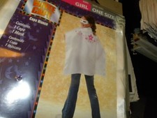 NEW CHILD WHITE CAPE MASK Girls Kids Pink Stars Superhero Dress Up Costume NWT