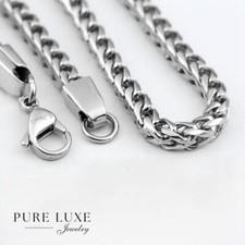 Men's 24" Silver.Stainless Steel 5mm Smooth Franco Chain Necklace Unisex Box