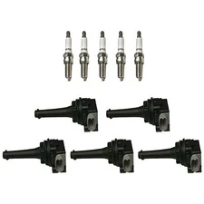 5PCS Ignition Coil Pack and Iridium Spark Plug For Volvo C30 C70 S40 UF517