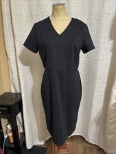 ANN TAYLOR BLACK PETITE SHORT SLEEVE SHEATH DRESS, NWT, Size 10P