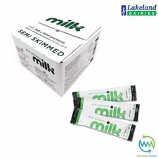 LAKELAND UHT Milk STICKS Individually Packed 100% SEMI Skimmed 10ML LONG LIFE