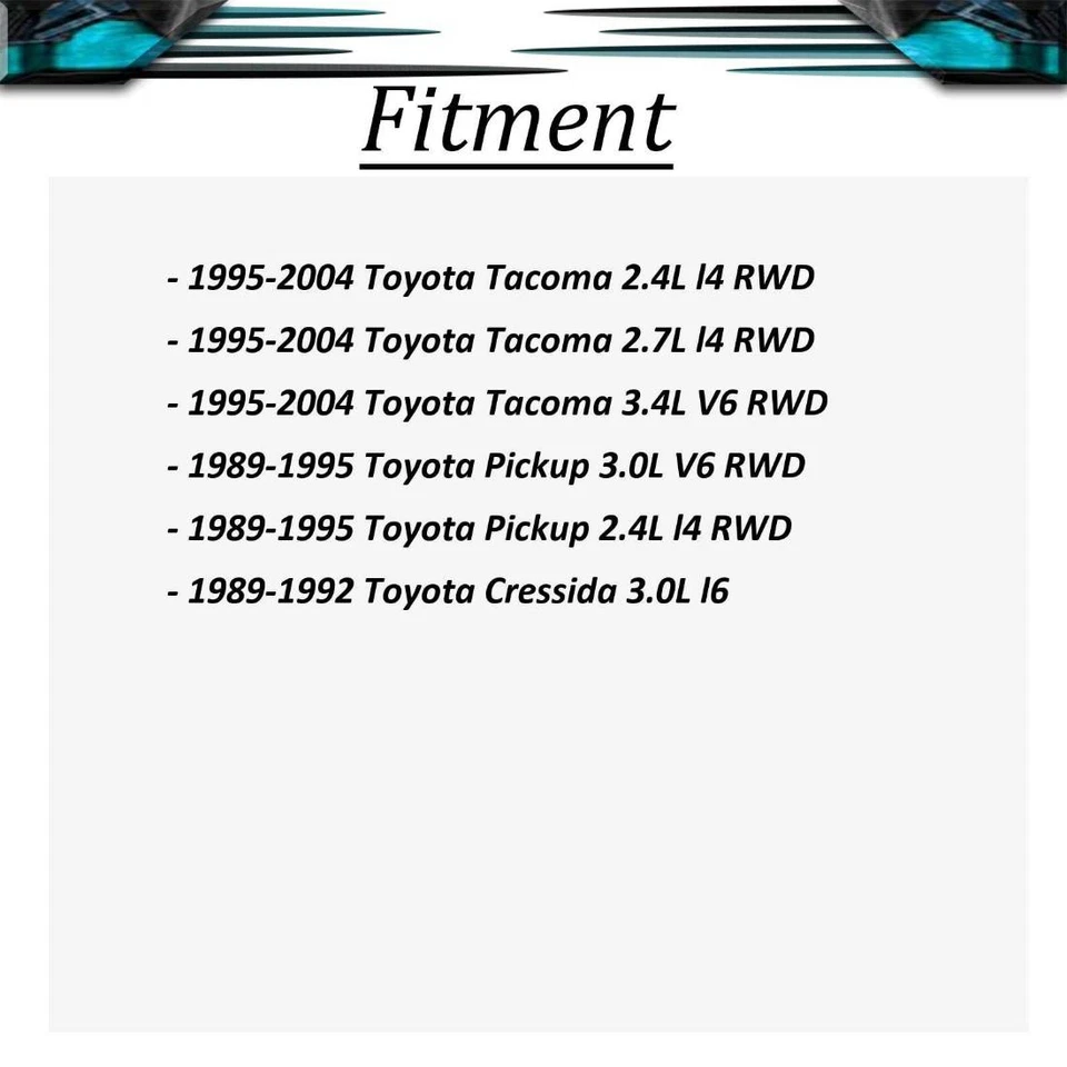 Kit de herrajes de freno delantero tracción trasera para Toyota Tacoma 1995-2004 Foto 2 de 3