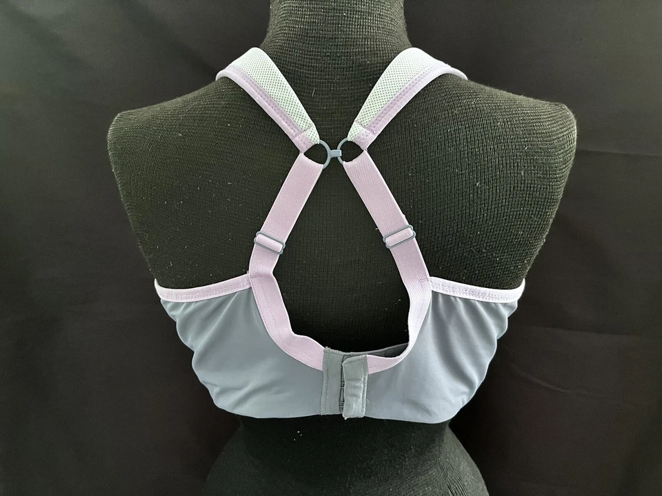 Sujetador deportivo acolchado con aros gris panache y lavanda, estilo 5201 - talla 40GG Foto 3 de 4