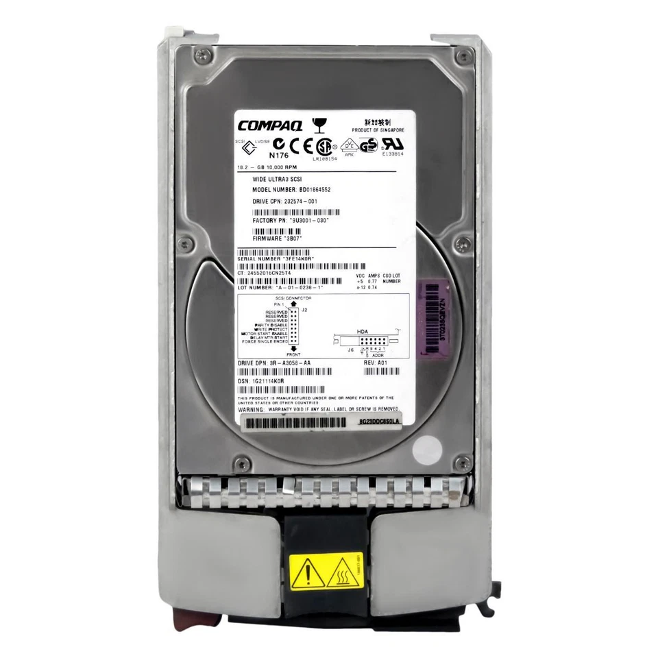 Hard Drive Compaq BD01864552 232574-001 18.2GB 10000U/Min 8MB SCSI U160 3.5'' - Image 2 of 2